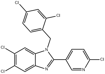 5,6-DICHLORO-2-(6-CHLORO-3-PYRIDINYL)-1-(2,4-DICHLOROBENZYL)-1H-1,3-BENZIMIDAZOLE 结构式