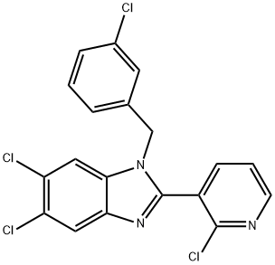 5,6-DICHLORO-1-(3-CHLOROBENZYL)-2-(2-CHLORO-3-PYRIDINYL)-1H-1,3-BENZIMIDAZOLE 结构式