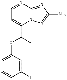 7-[1-(3-FLUOROPHENOXY)ETHYL][1,2,4]TRIAZOLO[1,5-A]PYRIMIDIN-2-AMINE 结构式