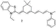 2-((5,5-DIMETHYL-3-(4-(METHYLPHENYLAMINO)-1,3-BUTADIENYL)-2-CYCLOHEXEN-1-YLIDENE)METHYL)-3-ETHYL-BENZOTHIAZOLIUM IODIDE 结构式