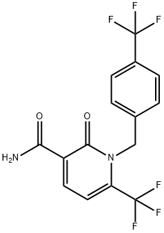 2-OXO-6-(TRIFLUOROMETHYL)-1-[4-(TRIFLUOROMETHYL)BENZYL]-1,2-DIHYDRO-3-PYRIDINECARBOXAMIDE 结构式