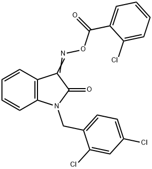 3-([(2-CHLOROBENZOYL)OXY]IMINO)-1-(2,4-DICHLOROBENZYL)-1,3-DIHYDRO-2H-INDOL-2-ONE 结构式