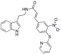 N-(2-INDOL-3-YLETHYL)-3-(3-NITRO-4-(2-PYRIDYLTHIO)PHENYL)PROP-2-ENAMIDE 结构式