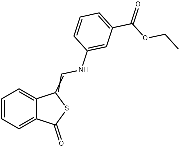 ETHYL 3-(([3-OXO-2-BENZOTHIOPHEN-1(3H)-YLIDEN]METHYL)AMINO)BENZENECARBOXYLATE 结构式