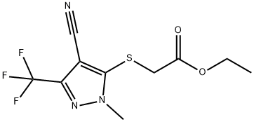 ETHYL 2-([4-CYANO-1-METHYL-3-(TRIFLUOROMETHYL)-1H-PYRAZOL-5-YL]SULFANYL)ACETATE 结构式