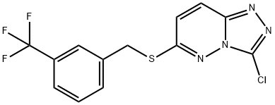 3-CHLORO-6-([3-(TRIFLUOROMETHYL)BENZYL]SULFANYL)[1,2,4]TRIAZOLO[4,3-B]PYRIDAZINE 结构式