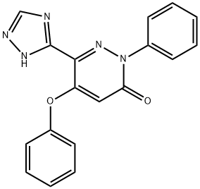 5-Phenoxy-2-phenyl-6-(1H-1,2,4-triazol-3-yl)-3(2H)-pyridazinone 结构式