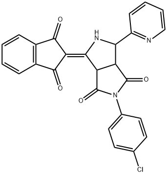 2-(4-CHLOROPHENYL)-4-(1,3-DIOXO-1,3-DIHYDRO-2H-INDEN-2-YLIDEN)-6-(2-PYRIDINYL)TETRAHYDROPYRROLO[3,4-C]PYRROLE-1,3(2H,3AH)-DIONE 结构式