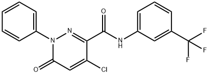 4-CHLORO-6-OXO-1-PHENYL-N-[3-(TRIFLUOROMETHYL)PHENYL]-1,6-DIHYDRO-3-PYRIDAZINECARBOXAMIDE 结构式