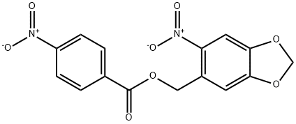 (6-NITRO-1,3-BENZODIOXOL-5-YL)METHYL 4-NITROBENZENECARBOXYLATE 结构式
