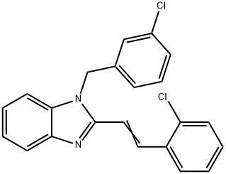 1-(3-CHLOROBENZYL)-2-(2-CHLOROSTYRYL)-1H-1,3-BENZIMIDAZOLE 结构式