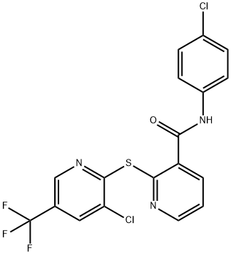 N-(4-CHLOROPHENYL)-2-([3-CHLORO-5-(TRIFLUOROMETHYL)-2-PYRIDINYL]SULFANYL)NICOTINAMIDE 结构式