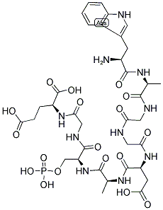 TRP-ALA-GLY-GLY-ASP-ALA-SER(PO3H2)-GLY-GLU 结构式