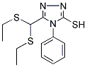 5-[BIS(ETHYLSULFANYL)METHYL]-4-PHENYL-4H-1,2,4-TRIAZOL-3-YLHYDROSULFIDE 结构式