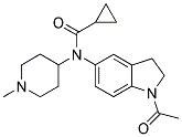 N-(1-ACETYL-2,3-DIHYDRO-(1H)-INDOL-5-YL)-N-(1-METHYLPIPERIDIN-4-YL)CYCLOPROPYLCARBOXAMIDE 结构式