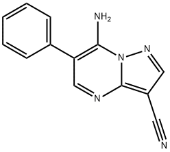 7-AMINO-6-PHENYLPYRAZOLO[1,5-A]PYRIMIDINE-3-CARBONITRILE 结构式