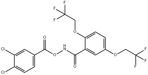 N-[(3,4-DICHLOROBENZOYL)OXY]-2,5-BIS(2,2,2-TRIFLUOROETHOXY)BENZENECARBOXAMIDE 结构式