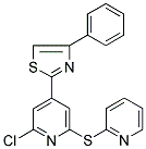 2-[2-CHLORO-6-(2-PYRIDYLTHIO)-4-PYRIDYL]-4-PHENYL-1,3-THIAZOLE 结构式