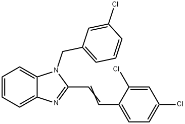 1-(3-CHLOROBENZYL)-2-(2,4-DICHLOROSTYRYL)-1H-1,3-BENZIMIDAZOLE 结构式