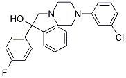 2-[4-(3-CHLOROPHENYL)PIPERAZINO]-1-(4-FLUOROPHENYL)-1-PHENYL-1-ETHANOL 结构式