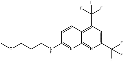 N-(3-METHOXYPROPYL)-5,7-BIS(TRIFLUOROMETHYL)[1,8]NAPHTHYRIDIN-2-AMINE 结构式