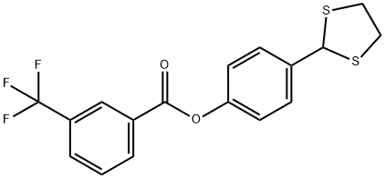 4-(1,3-DITHIOLAN-2-YL)PHENYL 3-(TRIFLUOROMETHYL)BENZENECARBOXYLATE 结构式