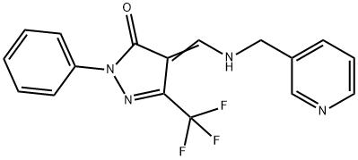 2-PHENYL-4-([(3-PYRIDINYLMETHYL)AMINO]METHYLENE)-5-(TRIFLUOROMETHYL)-2,4-DIHYDRO-3H-PYRAZOL-3-ONE 结构式