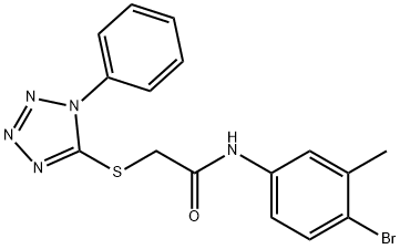 N-(4-BROMO-3-METHYLPHENYL)-2-[(1-PHENYL-1H-1,2,3,4-TETRAAZOL-5-YL)SULFANYL]ACETAMIDE 结构式