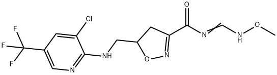 5-(([3-CHLORO-5-(TRIFLUOROMETHYL)-2-PYRIDINYL]AMINO)METHYL)-N-[(METHOXYAMINO)METHYLENE]-4,5-DIHYDRO-3-ISOXAZOLECARBOXAMIDE 结构式