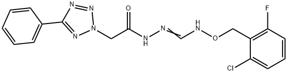 N-[(2-CHLORO-6-FLUOROBENZYL)OXY]-N'-[2-(5-PHENYL-2H-1,2,3,4-TETRAAZOL-2-YL)ACETYL]HYDRAZONOFORMAMIDE 结构式