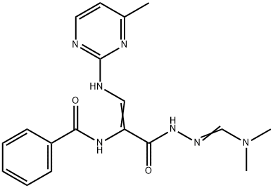 N-(1-((2-[(DIMETHYLAMINO)METHYLENE]HYDRAZINO)CARBONYL)-2-[(4-METHYL-2-PYRIMIDINYL)AMINO]VINYL)BENZENECARBOXAMIDE 结构式