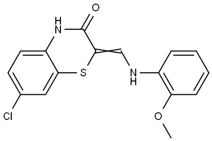 7-Chloro-2-[(2-methoxyanilino)methylene]-2H-1,4-benzothiazin-3(4H)-one 结构式
