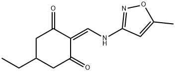 5-ETHYL-2-(((5-METHYLISOXAZOL-3-YL)AMINO)METHYLENE)CYCLOHEXANE-1,3-DIONE 结构式