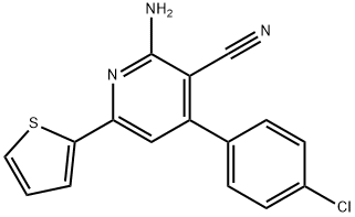 2-AMINO-4-(4-CHLOROPHENYL)-6-(2-THIENYL)NICOTINONITRILE 结构式