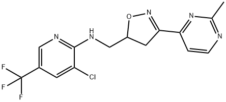 3-CHLORO-N-([3-(2-METHYL-4-PYRIMIDINYL)-4,5-DIHYDRO-5-ISOXAZOLYL]METHYL)-5-(TRIFLUOROMETHYL)-2-PYRIDINAMINE 结构式