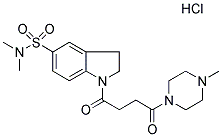 5-(DIMETHYLAMINOSULPHONYL)-2,3-DIHYDRO-1-[4-OXO-4-(4-METHYLPIPERAZINO)BUTANOYL]-(1H)-INDOLE, HYDROCHLORIDE 结构式