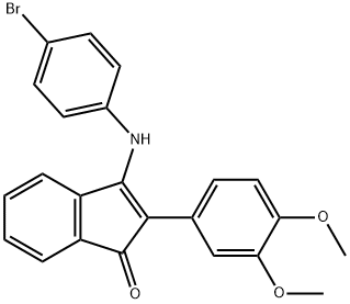 2-(3,4-DIMETHOXYPHENYL)-3-((4-BROMOPHENYL)AMINO)INDEN-1-ONE 结构式