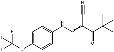 2-(2,2-DIMETHYLPROPANOYL)-3-((4-(TRIFLUOROMETHOXY)PHENYL)AMINO)PROP-2-ENENITRILE 结构式