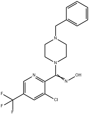 (4-BENZYLPIPERAZINO)[3-CHLORO-5-(TRIFLUOROMETHYL)-2-PYRIDINYL]METHANONE OXIME 结构式