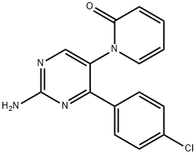 1-[2-Amino-4-(4-chlorophenyl)-5-pyrimidinyl]-2(1H)-pyridinone 结构式
