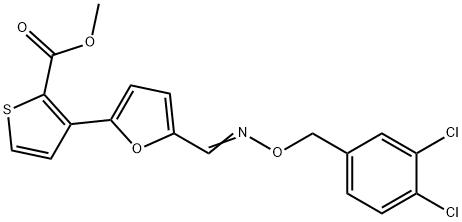 METHYL 3-[5-(([(3,4-DICHLOROBENZYL)OXY]IMINO)METHYL)-2-FURYL]-2-THIOPHENECARBOXYLATE 结构式