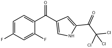 2,2,2-TRICHLORO-1-[4-(2,4-DIFLUOROBENZOYL)-1H-PYRROL-2-YL]-1-ETHANONE 结构式