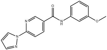 N-(3-METHOXYPHENYL)-6-(1H-PYRAZOL-1-YL)NICOTINAMIDE 结构式