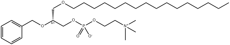 1-O-HEXADECYL-2-O-BENZYL-SN-GLYCERO-3-PHOSPHOCHOLINE 结构式