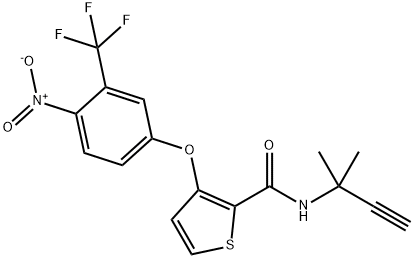 N-(1,1-DIMETHYL-2-PROPYNYL)-3-[4-NITRO-3-(TRIFLUOROMETHYL)PHENOXY]-2-THIOPHENECARBOXAMIDE 结构式