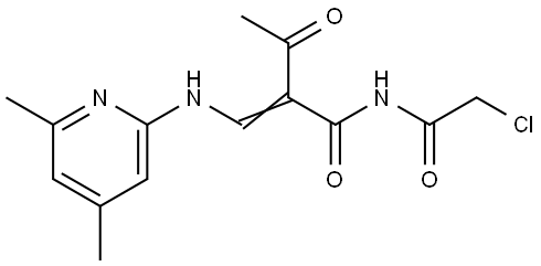 2-Acetyl-N-(2-chloroacetyl)-3-[(4,6-dimethyl-2-pyridinyl)amino]acrylamide 结构式