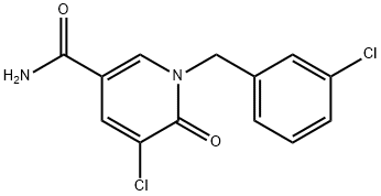 5-CHLORO-1-(3-CHLOROBENZYL)-6-OXO-1,6-DIHYDRO-3-PYRIDINECARBOXAMIDE 结构式