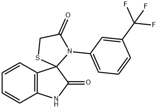 3'-(3-TRIFLUOROMETHYLPHENYL)SPIRO(2,3-DIHYDRO-1H-INDOLE-3,2-THIAZOLIDINE)-2,4'-DIONE 结构式