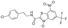 2-([(4-CHLOROPHENETHYL)AMINO]CARBONYL)-7-NITRO-5-(TRIFLUOROMETHYL)-1,3-BENZOTHIAZOL-3-IUM-3-OLATE 结构式