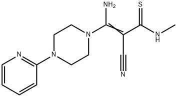 3-AMINO-2-CYANO-N-METHYL-3-[4-(2-PYRIDINYL)PIPERAZINO]-2-PROPENETHIOAMIDE 结构式